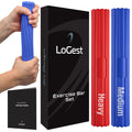 Logest 2 Pack Twist Hand Exerciser Bars - Flexible Bar Arm Strengthener - Tennis Elbow, Golfer'S Elbow, Tendonitis, Wrist, Forea