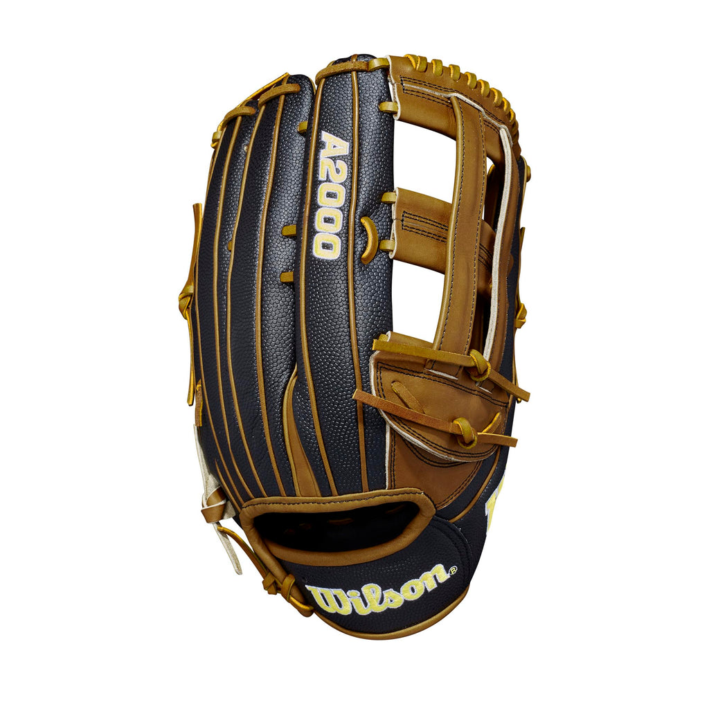 Wilson 2022 A2000 Sp14Ss 14'' Slowpitch Softball Glove - Left Hand Throw, Black/Saddle Tan