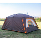 Ktt Extra Large Tent 8-10 Person,Awning Family Cabin Tents,2 Rooms,3 Doors And 3 Windows With Mesh,Straight Wall,Waterproof,Doub