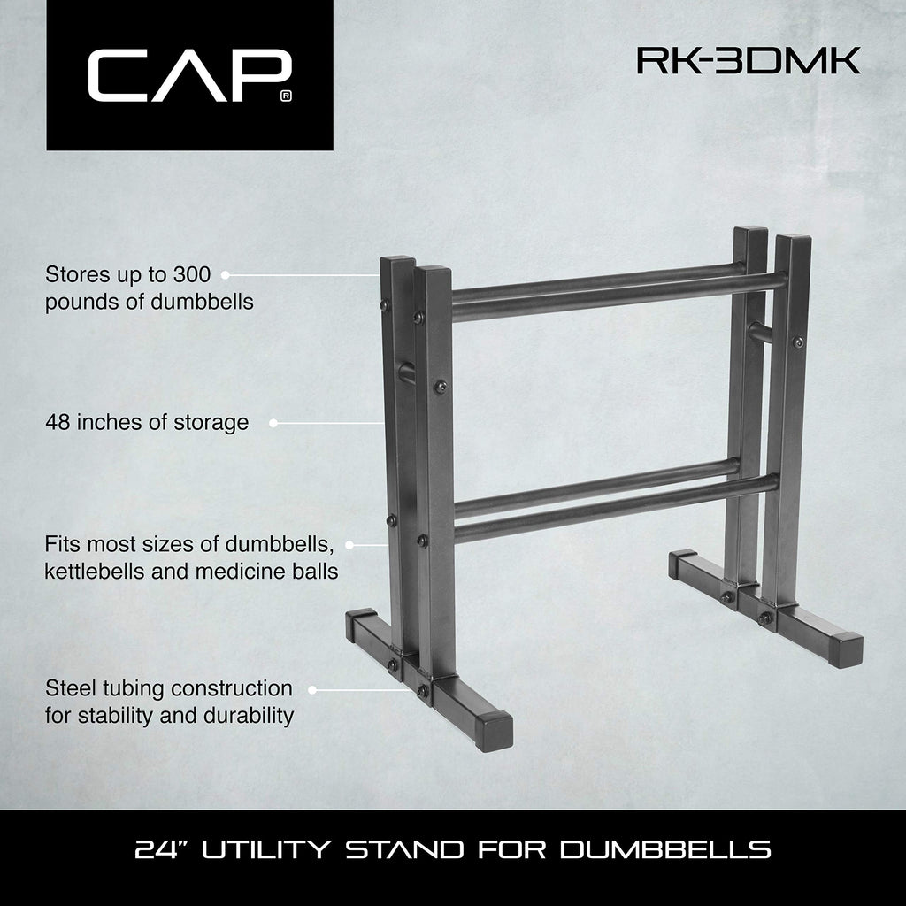 Cap Barbell 24'' Utility Rack For Dumbbells, Medicine Balls And Kettlebells