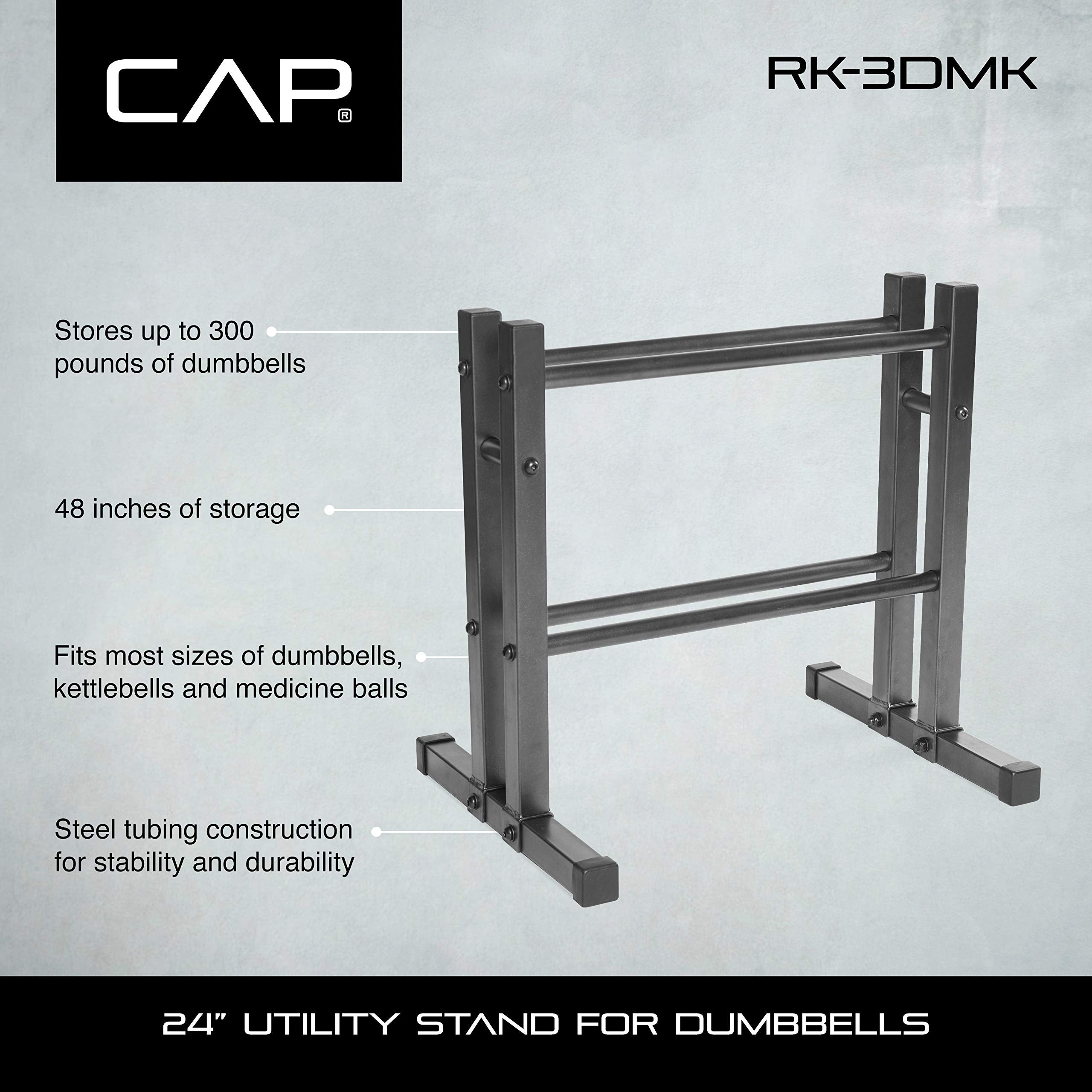 Cap Barbell 24'' Utility Rack For Dumbbells, Medicine Balls And Kettlebells