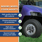 Nokins Golf Cart Hubcaps 8 Inch Set Of 4, Club Car/Ezgo/Yamaha Tires Wheel Covers,Chrome Accessory & Accessories