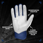 BRUCE BOLT Chrome Series Short Cuff Navy Batting Glove - Navy XLarge