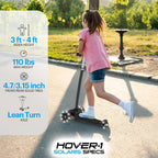 Hover-1 Solaris Kick Scooter with Multicolor Wheel Lights, 4.5    Front Wheels, Rear Foot Brake, and 110 Pound Weight Capacity