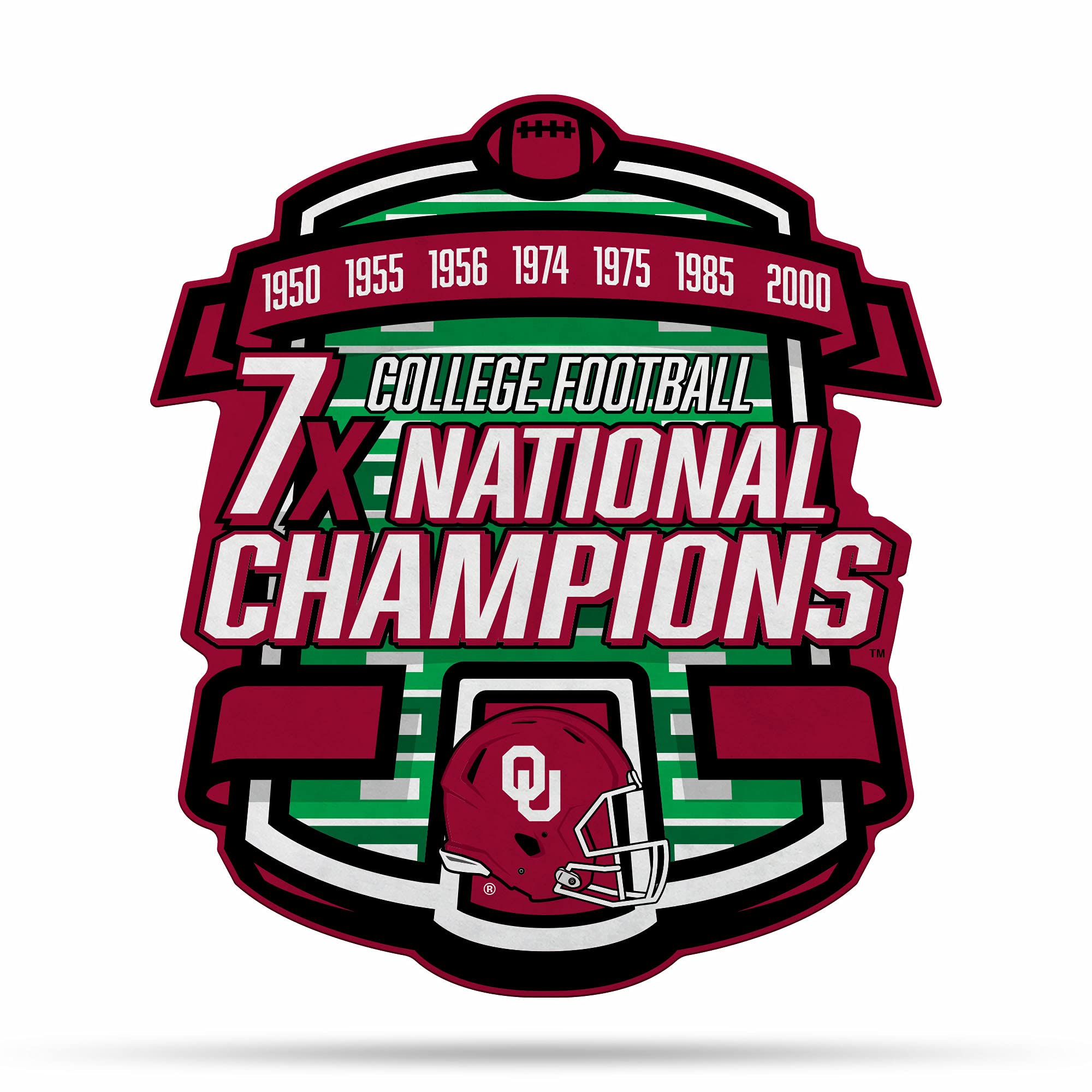 Rico Industries Ncaa Oklahoma Sooners Champ Shape Cut Pennant - Home And Living Room D  Cor - Soft Felt Ez To Hang