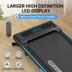 Modida 2-In-1 Under Desk Treadmill, Foldable Walking Pad For Home Office, Portable Electric Treadmill With Remote Control & Led