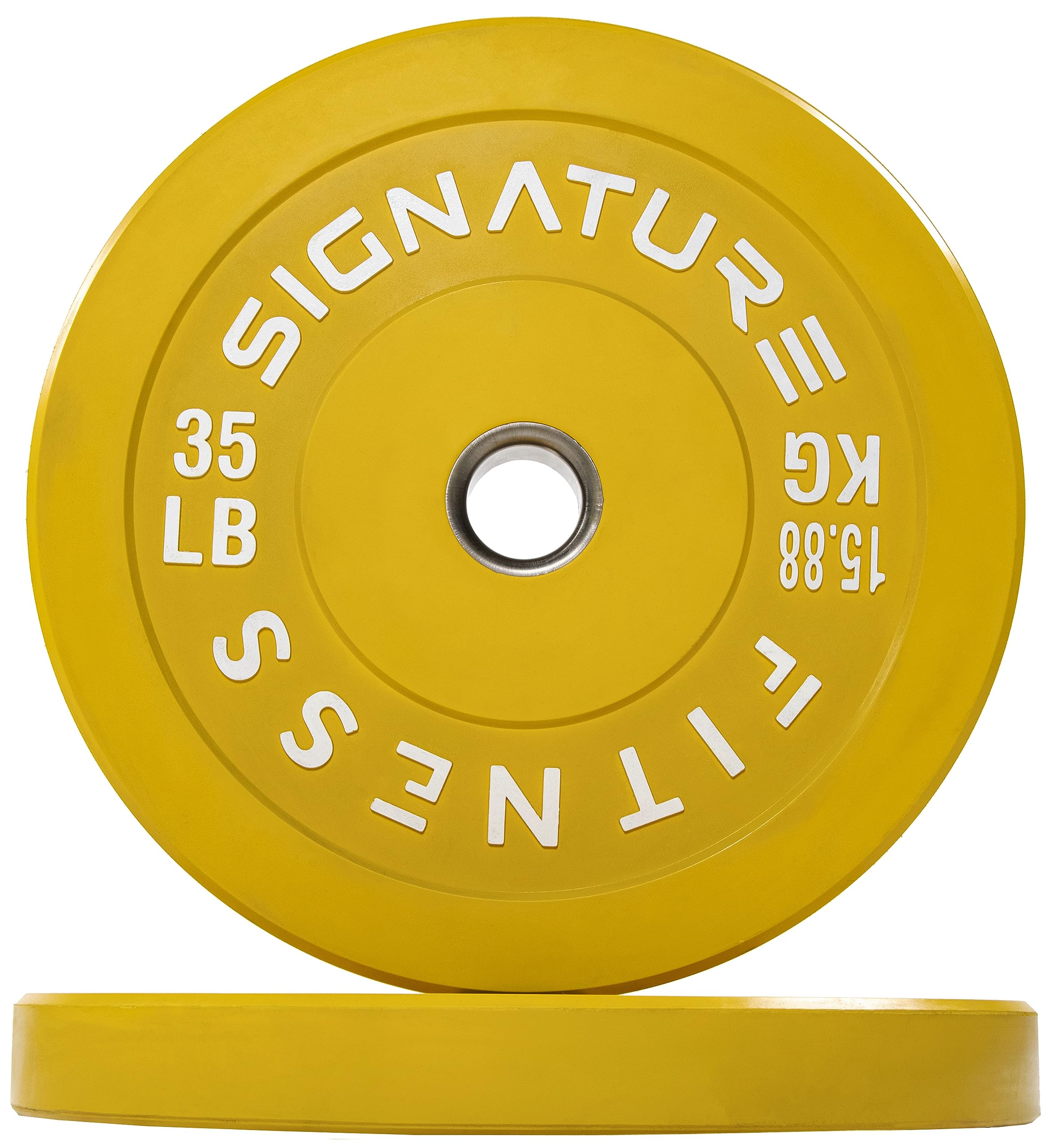 Fitvids 2'' Olympic Bumper Plate Weight Plates With Steel Hub, 35Lb, Pair