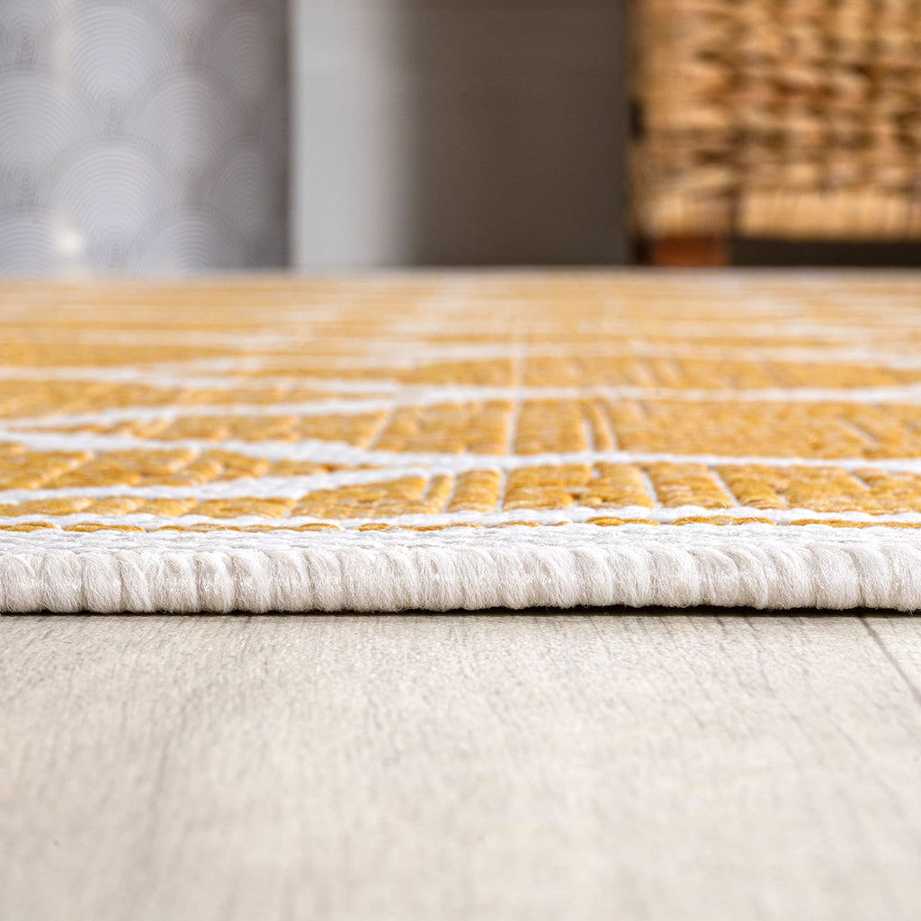 Jonathan Y Smb109F-3 Trebol Moroccan Trellis Textured Weave Indoor Outdoor Area Rug, Bohemian Coastal Contemporary Easy Cleaning