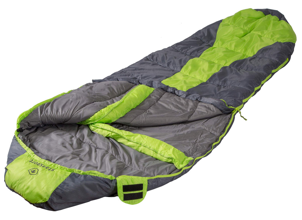 Stansport Stansport Trekker - 86 In X 34 In Mummy Sleeping Bag, Green/Gray