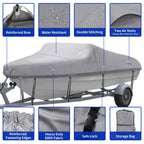 Nexcover Trailerable Boat Cover, Length: 16      -18.5       Beam Width: Up To 94      , Waterproof Heavy Duty Cover, Fits V-Hul