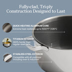 Our Place Titanium Perfect Pot Pro - 6.75 Qt No-Coating Nonstick Stock Pot | Tri-Ply Titanium & Stainless Steel | Oven-Safe Up T