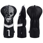 Caiobob Mytag Golf Skull Skeleton Head Cover Golf Club Black Leather Headcovers Set Fits Driver Fairway Wood Hybrid (1Pc Driver