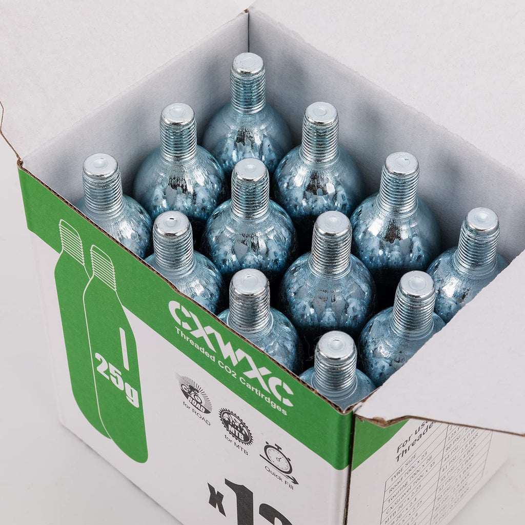 Threaded Co2 Cartridges For Bike Tires - 16G/25G Co2 Cartridges For Co2 Inflator With Threaded Connection, Co2 Pump For Road And