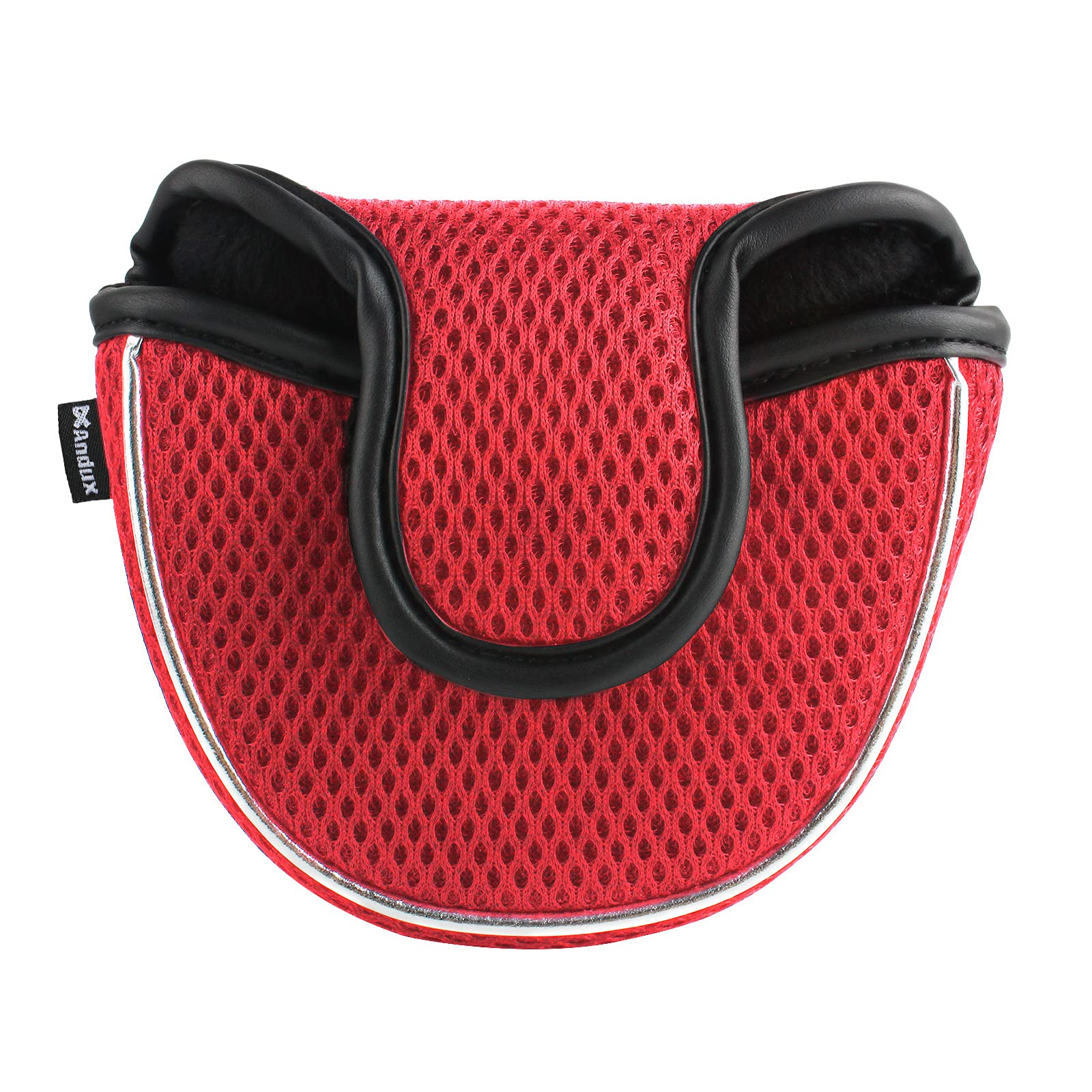 Andux Mesh Mallet Putter Cover Golf Putter Head Covers Red, Semicircle