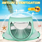 Baby Beach Tent,Large Pop Up Beach Tent Sun Shade For Beach,Portable Baby Travel Tent With Mosquito Net,Indoor Baby Play Tent,Up