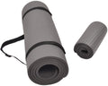 Balancefrom All Purpose 1/2-Inch Extra Thick High Density Anti-Tear Exercise Yoga Mat And Knee Pad With Carrying Strap, Gray