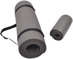Balancefrom All Purpose 1/2-Inch Extra Thick High Density Anti-Tear Exercise Yoga Mat And Knee Pad With Carrying Strap, Gray
