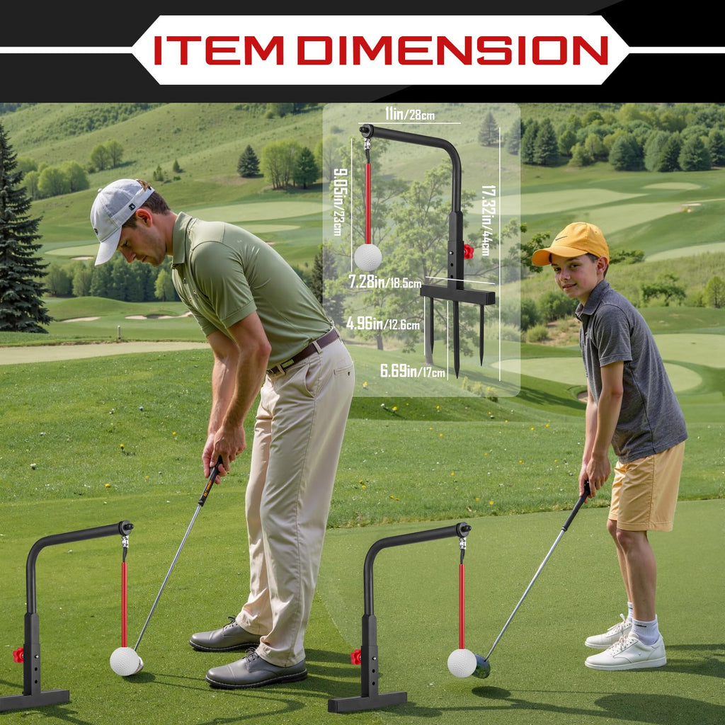 Kidzies Golf Swing Trainer Aid - Durable Iron Golf Practice Swing Groover & Hitting Training Aid - Golf Accessories For Any Leve