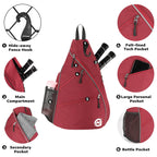 A11N Pickleball Bag, Reversible Crossbody Sling Bag/Backpack For Women Men, Burgundy