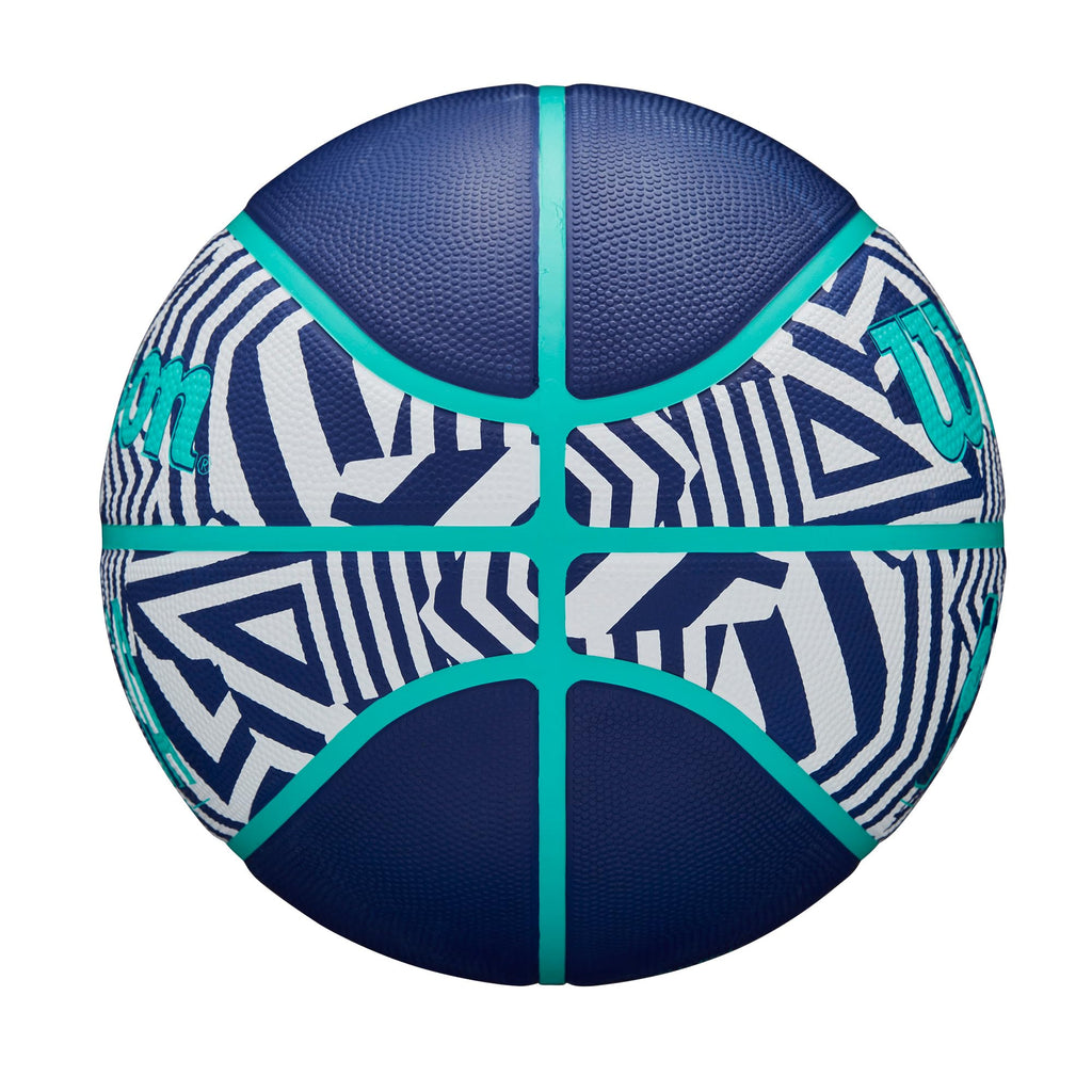 Wilson Nba Drv Plus Dazzle Camo Outdoor Basketball - Indigo/Teal, Size 7-29.5''