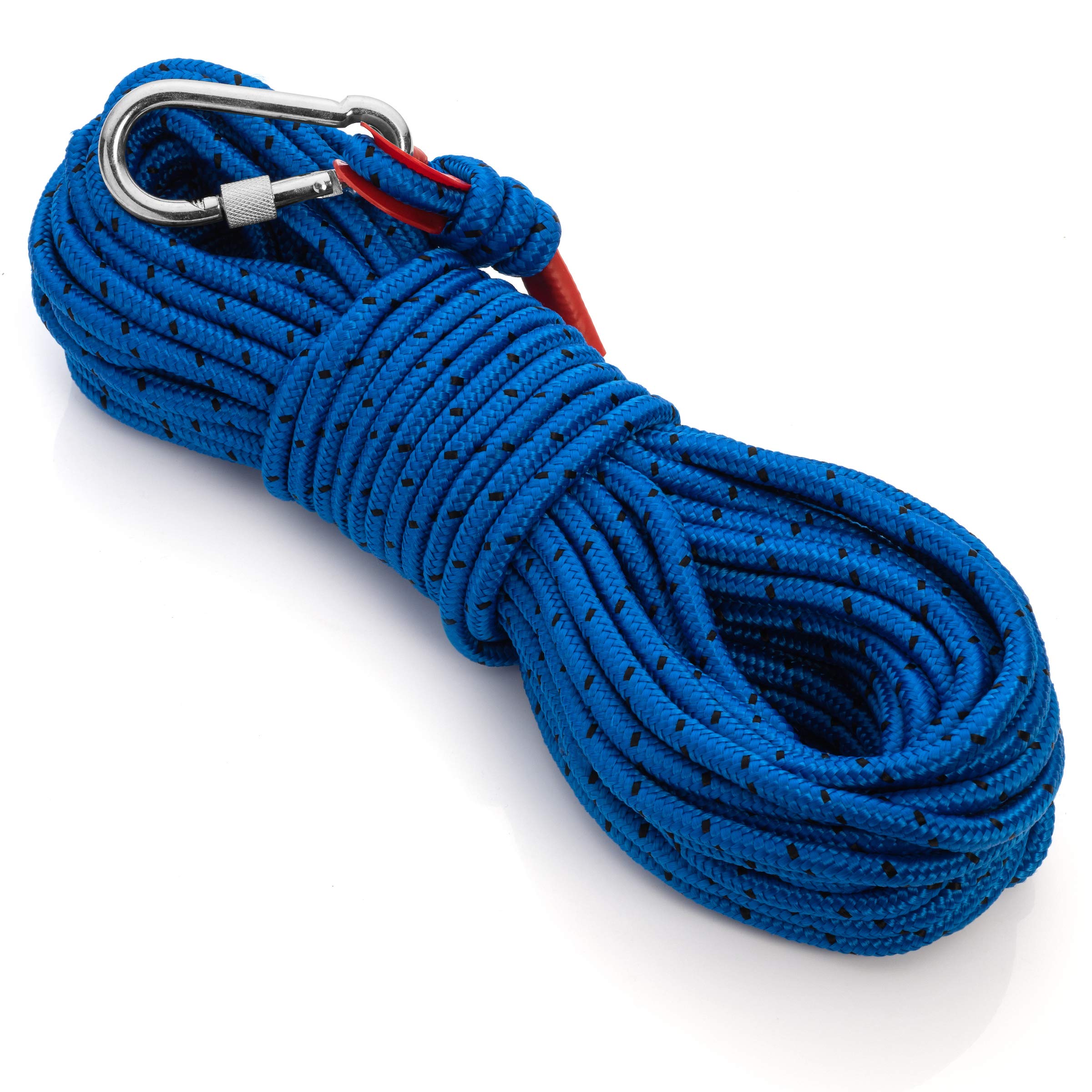 Loreso Strong Magnet Fishing Rope Carabiner, Camping Rope - Heavy Duty 1200 Lb Strength All Purpose Ropes, 1/3 Inch Reinforced P