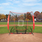 Vevor 7X7 Ft Baseball Softball Practice Net, Portable Baseball Training Net For Hitting Batting Catching Pitching, Backstop Base