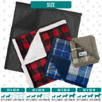 Petami Dog Blanket, Plaid Sherpa Dog Blanket  Plush, Reversible, Warm Pet Blanket For Dog Bed, Couch, Sofa, Car (Taupe, 60X40 In
