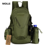 Arcenciel 15L Motorcycle Backpack Tactical Bag Rucksacks For Outdoor Camping Trekking Hunting With Patch(Green)