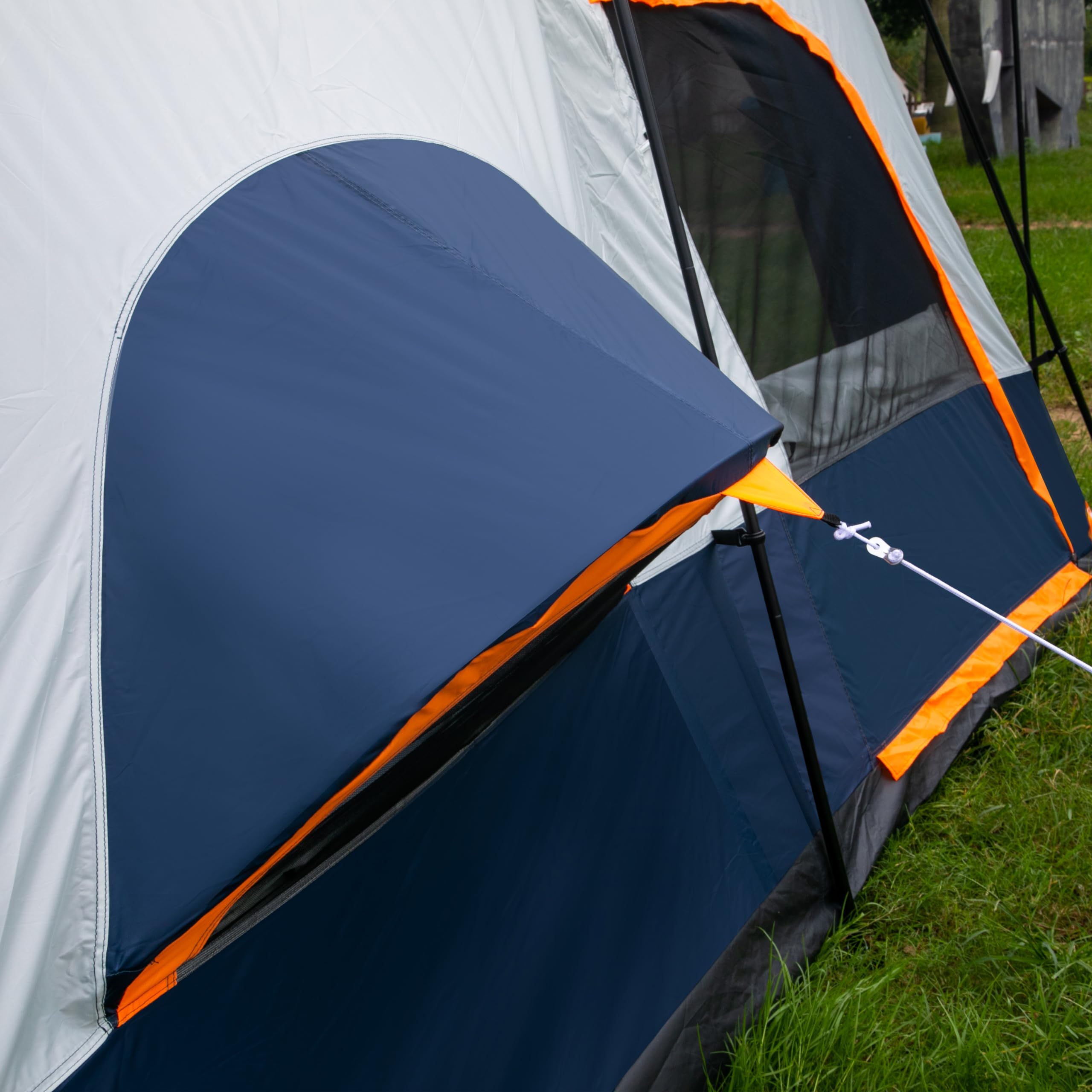 Ktt Extra Large Tent 12 Person,2 Bay-Windows,Family Cabin Tents,14'Lx10'Wx6.58'H,2 Rooms And 3 Doors 3 Windows With Mesh,Waterpr