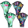 Honoson 2 Pairs Swimming Gloves Women Water Aerobics Gloves Aquatic Fitness Water Resistance Webbed for Men Women Unisex Poll Tr