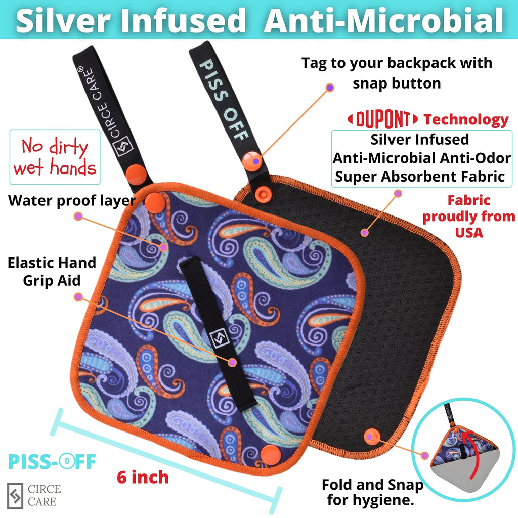 Circe Care Pee Cloth:Silver Infused Pee Rag For Women Who Pee Outdoors, Reusable Absorbent Wipes, Eco Alt. To Toilet Paper, Fema