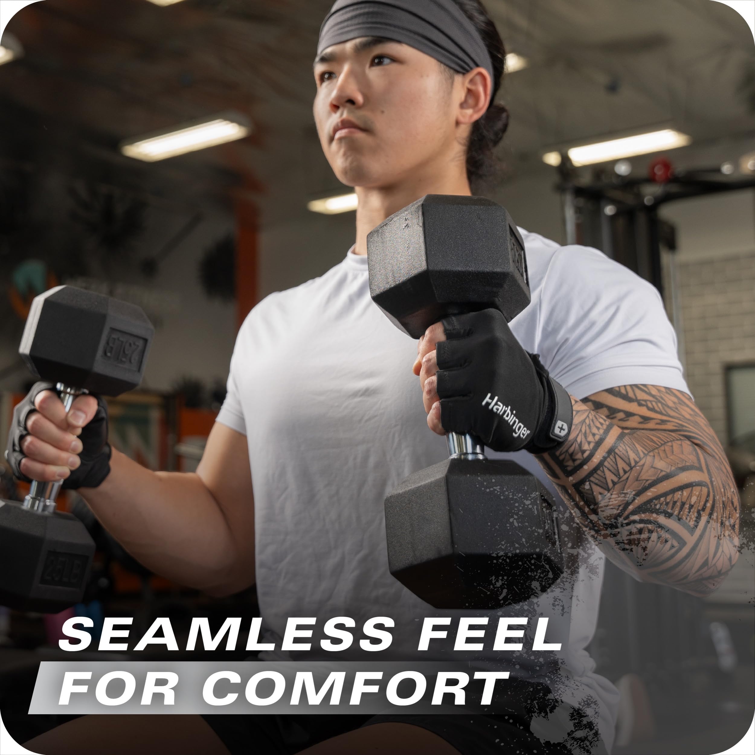 Harbinger Pro Gloves 3.0 - High Performance Training Gloves with Enhanced Grip, Breathable 4-Way Stretch, Leather Reinforcements
