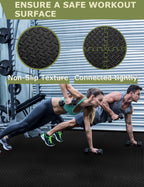 Innhom Gym Flooring Gym Mats Exercise Mat For Floor Workout Mat Foam Floor Tiles For Home Gym Equipment Garage, 12 Pieces Black