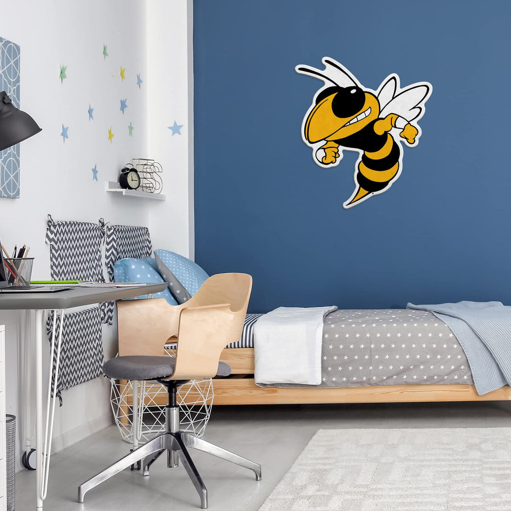 Rico Industries Ncaa Georgia Tech Yellow Jackets - Gt Mascot Shape Cut Pennant - Home And Living Room D  Cor - Soft Felt Ez To H