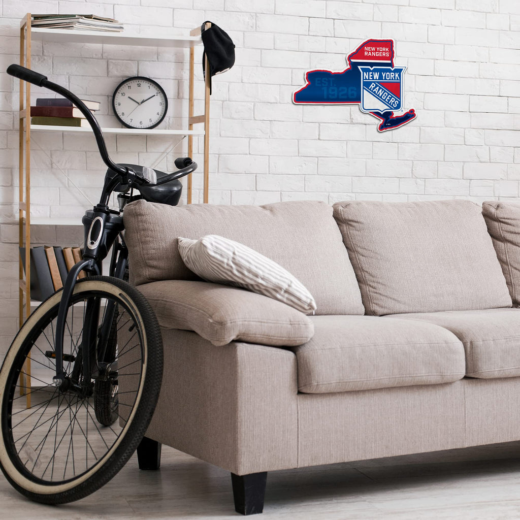 Rico Industries Nhl New York Rangers State Shape Shape Cut Pennant - Home And Living Room D  Cor - Soft Felt Ez To Hang