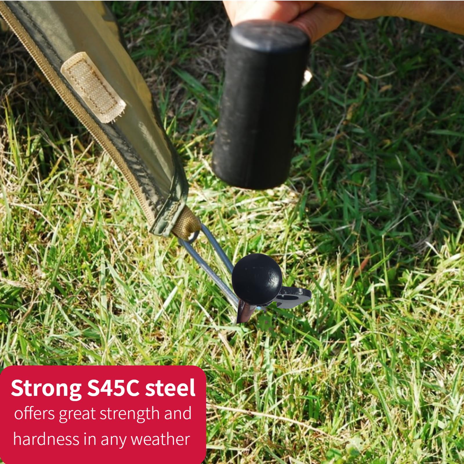 16Inch 10 Packs Extra Long Tent Stakes Heavy Duty, Large Camping Beach Canopy Stakes Metal Spikes Bell Tent Accessories