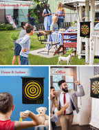 Ranslen Magnetic Dart Board For Kids And Adults, Double Sided Board Games With 15Pcs Magnetic Darts, Boy Gifts Dartboard Toys Gi