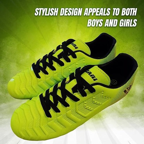 Vizari Laguna Junior. Firm Ground Soccer Shoes – Lime Green/Black