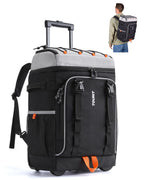 Tourit 50-Can Rolling Backpack, Double Deck & Dual-Bar Handle Travel Soft Cooler Bag With Wheels For Women, 30L Space Beach Cool
