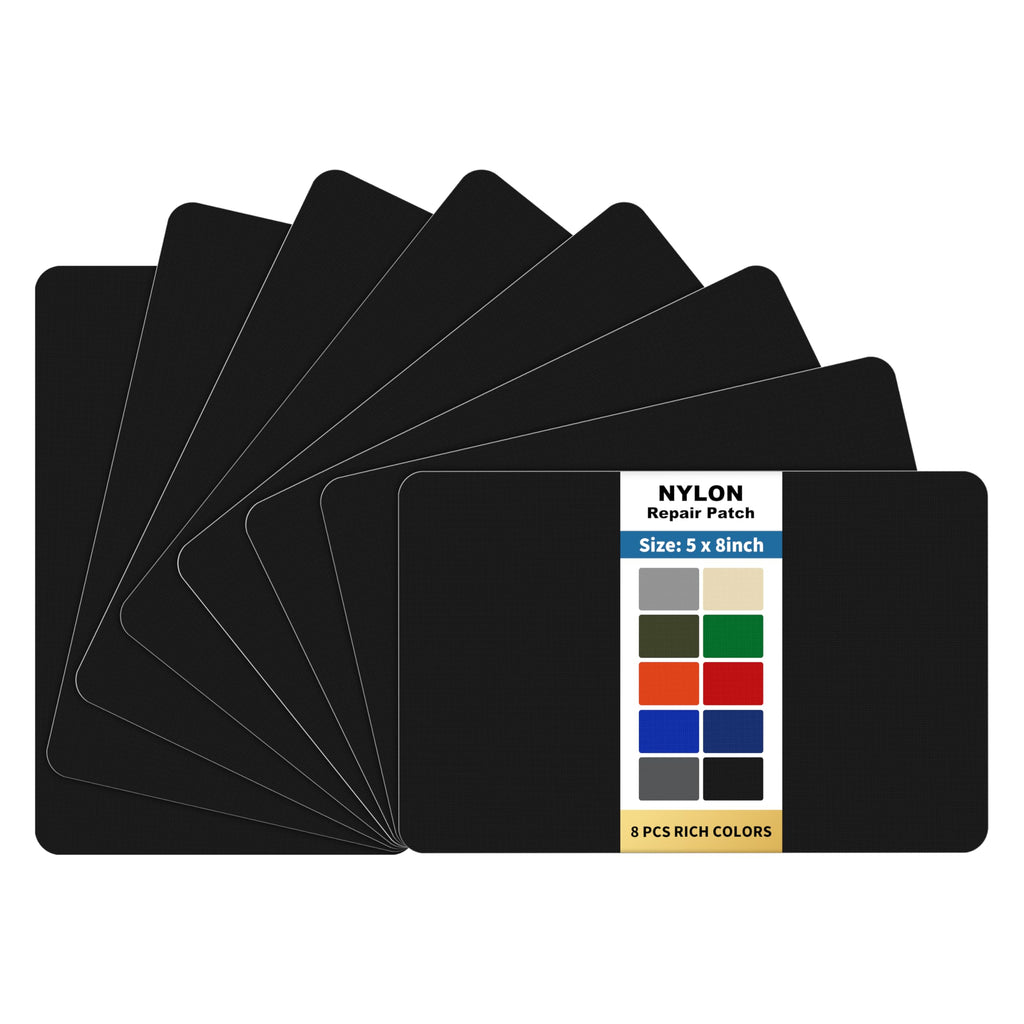 KING MOUNTAIN Self Adhesive Nylon Fabric Repair Patch, 5  8 Inches 8 Pcs, Quick Down Jacket Repair Patch, Waterproof Outdoor Gea