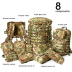 Mt Filbe 100L+ Modular Tactical Backpack System Military Rucksack With External Abs Frame, Detachable Assault Pack & Hydration C