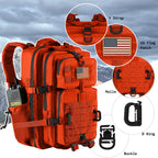 Hannibal Tactical 45L Molle Assault Pack, Tactical Backpack Military Army Camping Rucksack With Bottle Holder, 3-Day Pack Trip W