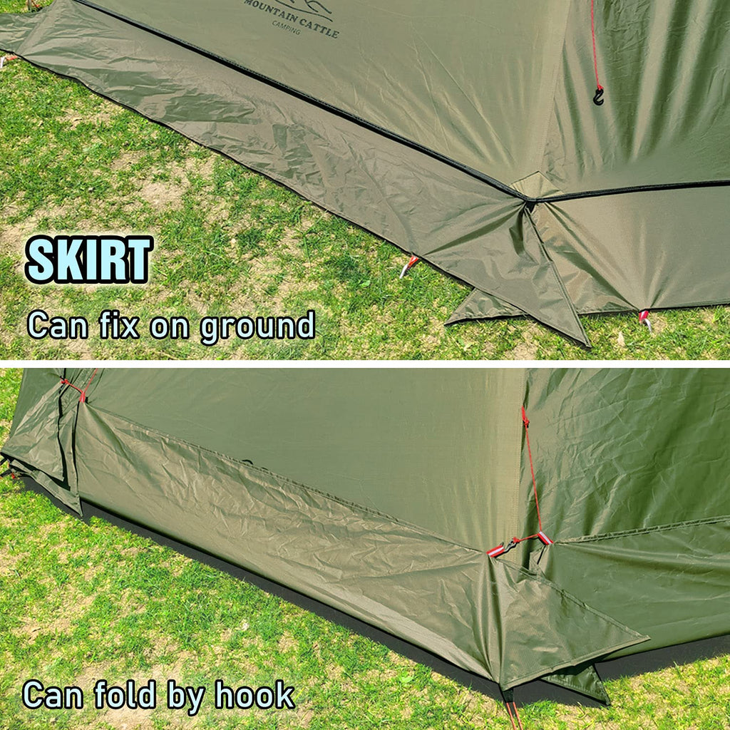 4 Persons 5Lb Lightweight Tipi Hot Tent With Stove Jack, 7'3'' Standing Room, Teepee Tent For Hunting Family Team Backpacking Ca