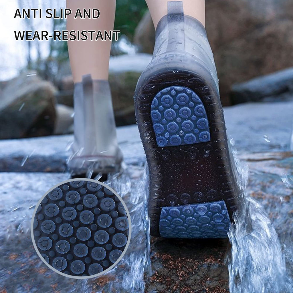 Soogree Shoe Covers Waterproof Rain Shoes Covers Reusable Foldable Rain Boots Slip Resistant Rubber Sole Overshoes Protectors Fo