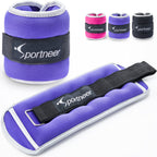 Sportneer Ankle Weights Wrist Weights 5Lb Per Pack,10Lbs Pair,Purple