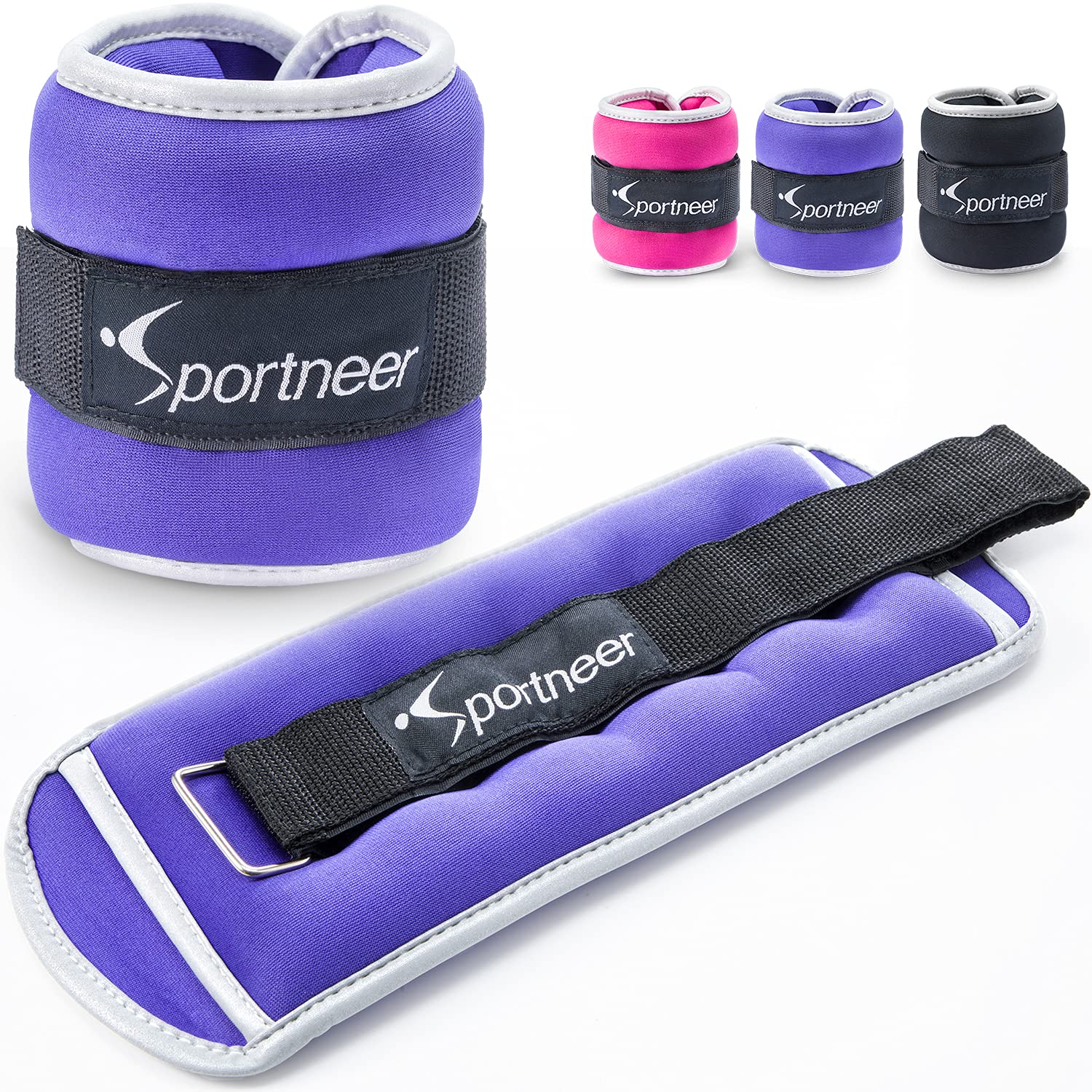 Sportneer Ankle Weights Wrist Weights 5Lb Per Pack,10Lbs Pair,Purple