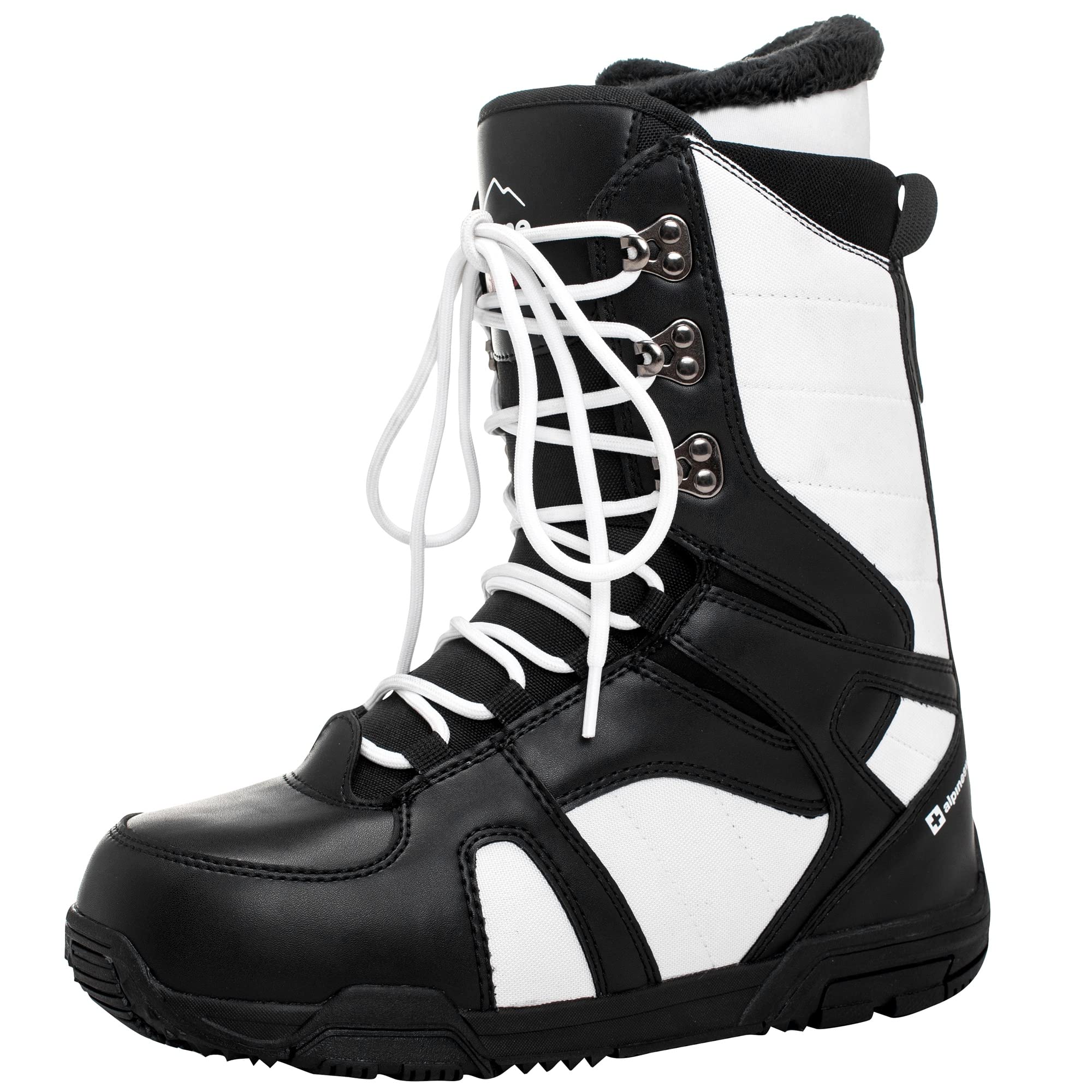 Alpine Swiss Men's Snowboard Boots | Waterproof, Custom-Fit Liner, Medium Flex for All-Mountain Riding, Winter Snow Boots Black 