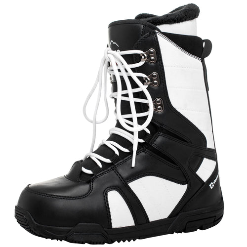 Alpine Swiss Men's Snowboard Boots | Waterproof, Custom-Fit Liner, Medium Flex for All-Mountain Riding, Winter Snow Boots Black 