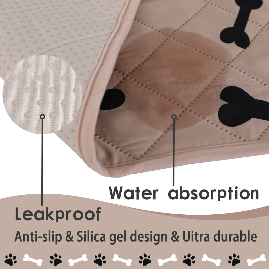 Nanbowang Dog Crate Pee Pads - Wahable Dog Rugs Non-Slip Puppy Pads For Small Dogs, Water Absorb Training Pads (2030 Beige)