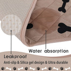 Nanbowang Dog Crate Pee Pads - Wahable Dog Rugs Non-Slip Puppy Pads For Small Dogs, Water Absorb Training Pads (2030 Beige)
